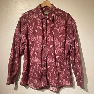 Cabela’s Women’s Chamois Long-Sleeve Button-Up Aztec Pattern Red Size XL